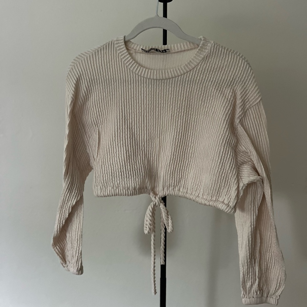 Cream Ribbed Top - Picture 2 of 2